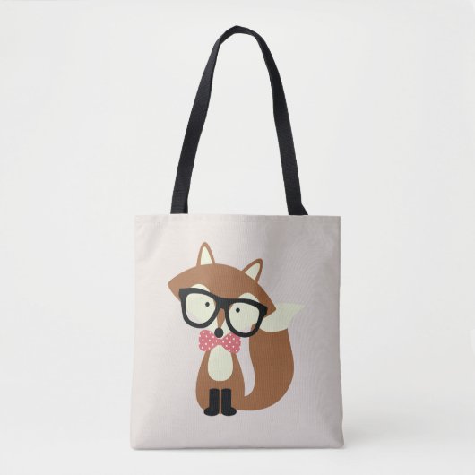 Hipster Bow Krawatte Brown Fox Tasche (Vorderseite)