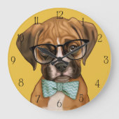Hipster Boxer Welppy Große Wanduhr (Vorderseite)