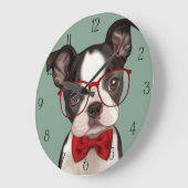 Hipster Boxer Welppy Große Wanduhr (Winkel)