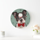 Hipster Boxer Welppy Große Wanduhr (Zuhause)