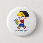 Hipster Boy - Parody-Illustration Button (Vorderseite)