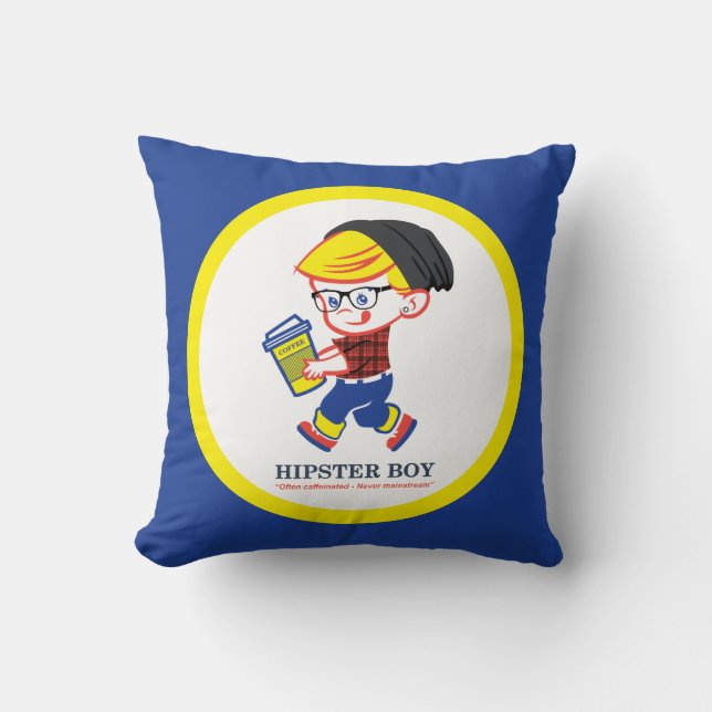 Hipster Boy - Parody Illustration - Kissen (Vorderseite)