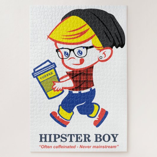 Hipster Boy - Parody-Illustration Puzzle (Vertikal)
