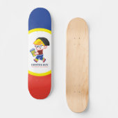 Hipster Boy - Parody-Illustration Skateboard (Vorderseite)