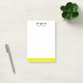Hipster-Brille und Neon-Gelb Post-it Klebezettel (Büro)