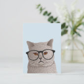 Hipster British Shorthair Cat Postkarte (Stehend Vorderseite)