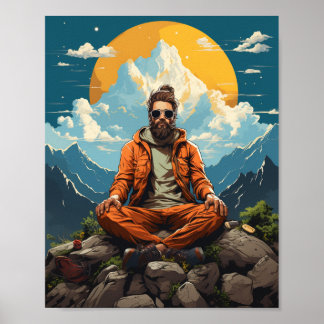 Hipster Buddha in Nature Poster
