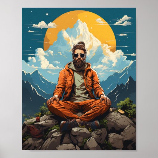 Hipster Buddha in Nature Poster (Vorne)