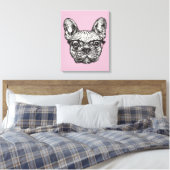 Hipster Bulldog Leinwanddruck (Insitu (Schlafzimmer))