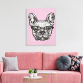 Hipster Bulldog Leinwanddruck (Insitu (Wohnzimmer))