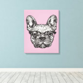 Hipster Bulldog Leinwanddruck (Insitu (Holzboden))