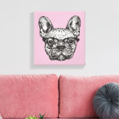 Hipster Bulldog Leinwanddruck (Insitu (Wohnzimmer))