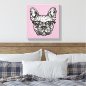 Hipster Bulldog Leinwanddruck (Insitu (Schlafzimmer))