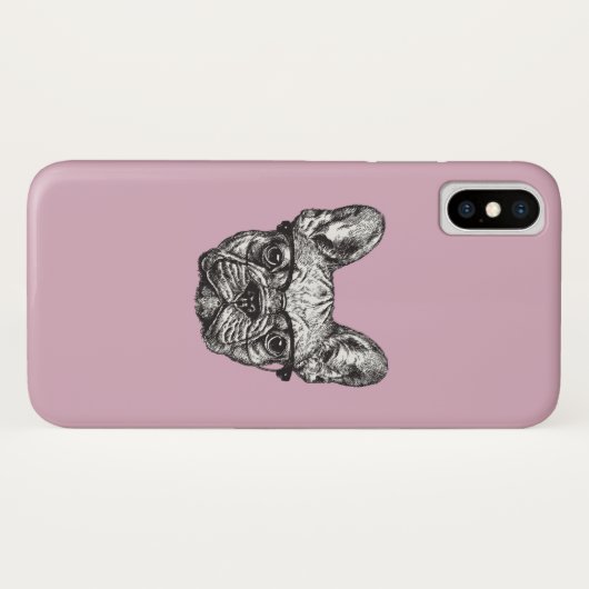 Hipster-Bulldogge Case-Mate iPhone Hülle (Rückseite (Horizontal))