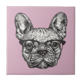 Hipster-Bulldogge Fliese (Vorderseite)