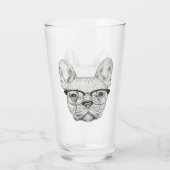 Hipster-Bulldogge Glas (Rückseite)