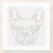 Hipster-Bulldogge Glasuntersetzer (Rückseite)