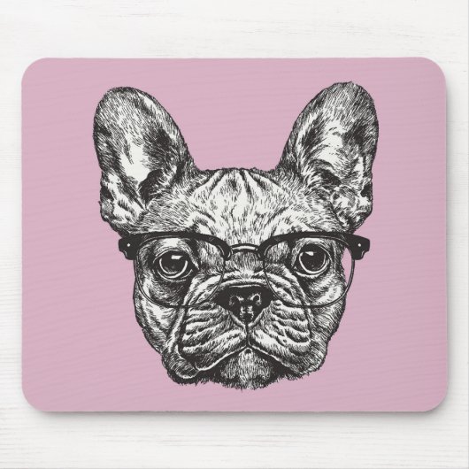 Hipster-Bulldogge Mousepad (Vorne)