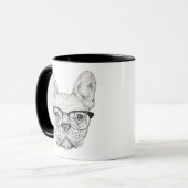 Hipster-Bulldogge Tasse (Vorderseite Links)