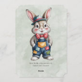 Hipster Bunny Boy Baby Shower  Einladung (Rückseite)