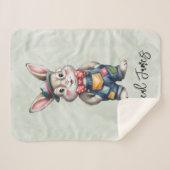 Hipster Bunny Boy Baby Shower Gift Sherpadecke (Vorderseite (Horizontal))