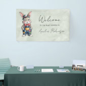 Hipster Bunny Boy Baby Shower Gift Welcome Sign Banner (Messeveranstaltung)