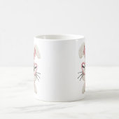 Hipster Bunny Rosa Herzbrille Fliege Kaffeetasse (Mittel)