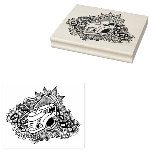 Hipster Camera Doodle Gummistempel (Stempel)