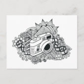 Hipster Camera Doodle Postkarte (Vorderseite)