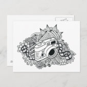 Hipster Camera Doodle Postkarte (Vorne/Hinten)