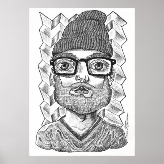 Hipster Carl Poster (Vorne)