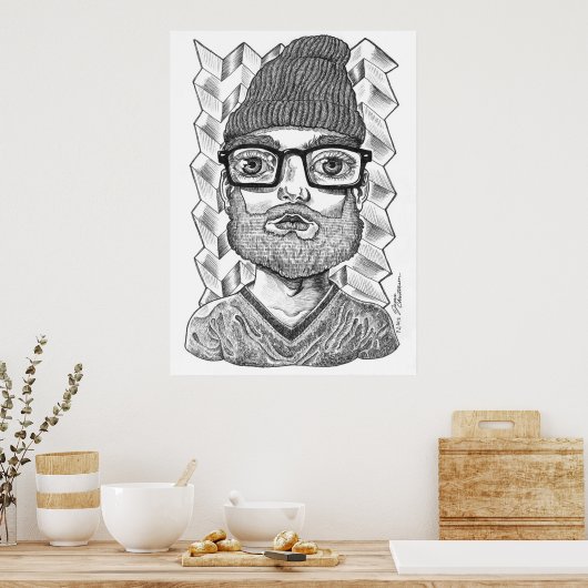 Hipster Carl Poster (Küche)