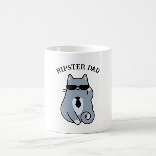 Hipster Cat - Cat Lover Cat Vater Personalisiert Kaffeetasse (Mittel)