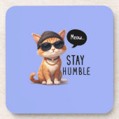 Hipster Cat Design Hard Plastic Untersetzer (Vorderseite)