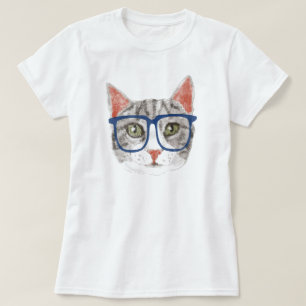 Hipster Cat (graue Tabby) T-Shirt