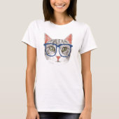 Hipster Cat (graue Tabby) T-Shirt (Vorderseite)
