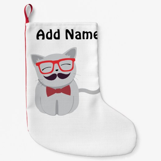 Hipster Cat Kleiner Weihnachtsstrumpf (Vorderseite)