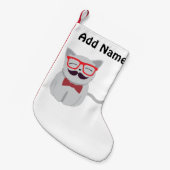 Hipster Cat Kleiner Weihnachtsstrumpf (Vorderansicht (hängend))