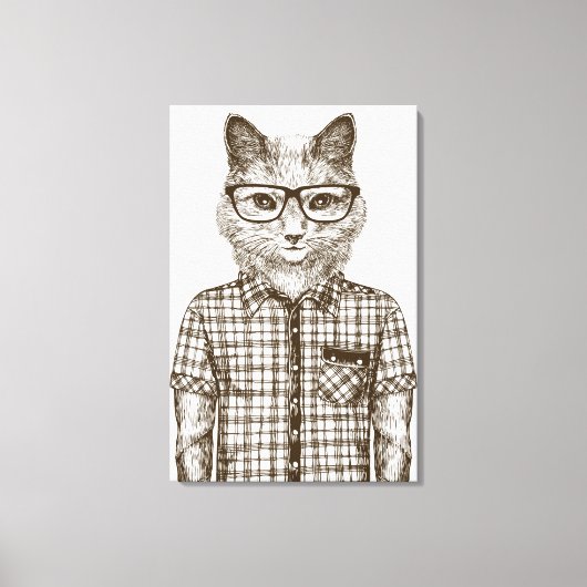Hipster Cat Leinwanddruck (Vorderseite)