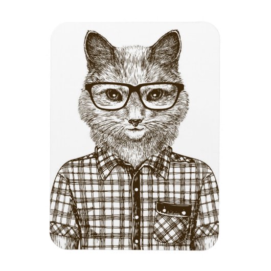 Hipster Cat Magnet (Vertikal)