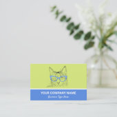 Hipster Cat mit Brille Business Card Visitenkarte (Stehend Vorderseite)