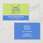 Hipster Cat mit Brille Business Card Visitenkarte (Vorne/Hinten)