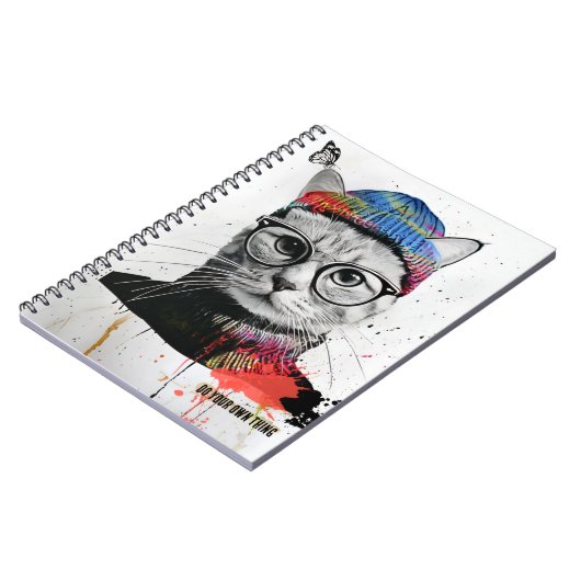 Hipster Cat | Notebook-Journal Notizblock (Linke Seite)