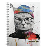 Hipster Cat | Notebook-Journal Notizblock (Vorderseite)