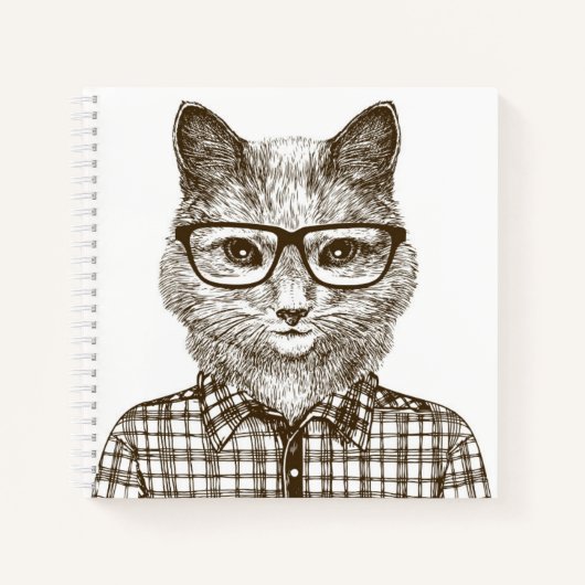 Hipster Cat Notizblock (Vorderseite)