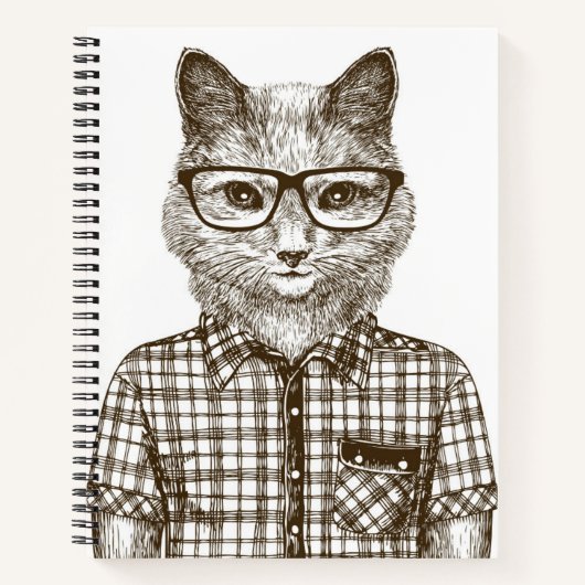 Hipster Cat Notizblock (Vorderseite)
