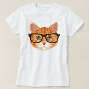 Hipster Cat (Orange/Ginger Tabby) T-Shirt