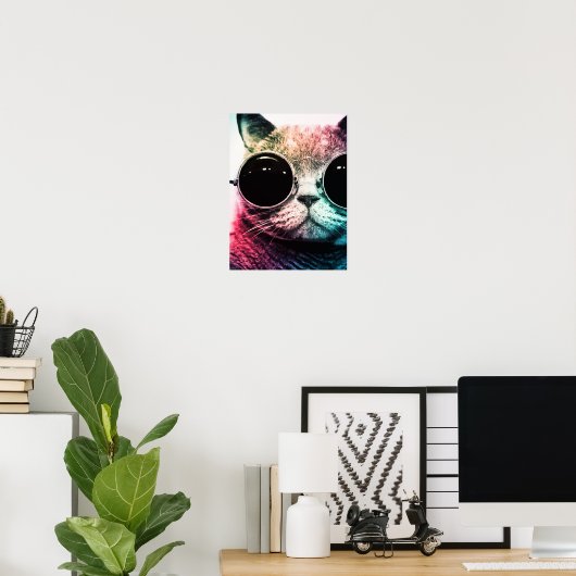 Hipster Cat Pop Art Poster (Heimbüro)