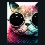 Hipster Cat Pop Art Poster<br><div class="desc">Diese coole Katze des Hipsters wird jedes Zimmer aufheitern.</div>