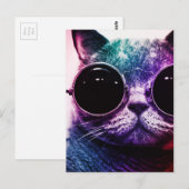 Hipster Cat Pop Art Postkarte (Vorne/Hinten)